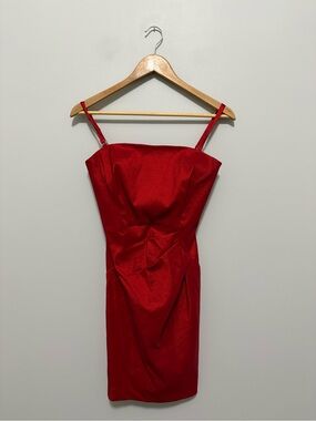 Calvin Klein Red Classic Cocktail Romantic Date Night Mini Dress